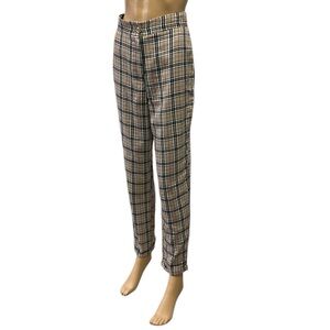 Nasty Gal Collection Lets take a Rain Check Plaid Tapered High Rise Cuffed Pants